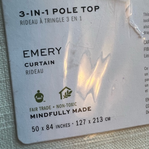NWT - Emery Linen Curtain - Picture 3 of 4